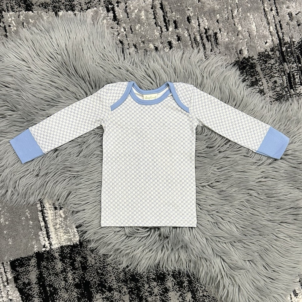 Sapling Boys 100% Organic Cotton Blue LS Tee Size 0-3‎ Months